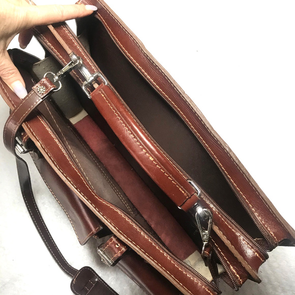 New Sharo Genuine Italian Leather Laptop Briefcase - Picture 7 of 8